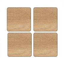 Creative Tops – Oak Veneer Coasters – Pack of 4 – 10cm x 10cm – Perfect for Table Protection