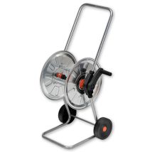 Agrati Gartenschlauch-Aufroller 1/2" 50m – Stabile Konstruktion – Abgewinkelter Schlauchanschluss – Langer Griff – Große Räder