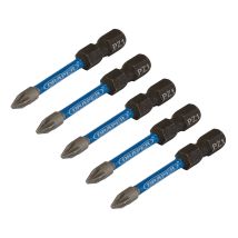 Draper Pz1x50mm Impact Screwdriver Bits Set – 5-piece Pz-type, 1/4" Hex Shank
