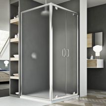 Mampara De Ducha 2 Hojas Abatibles Vidrio Impreso H 185 Mod. Sintesi Duo 2 Hojas 80x100 Ap. 100 Cm Rectangular