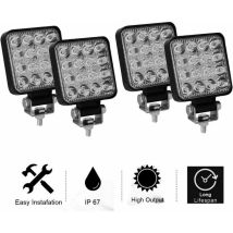 4-piece 3-inch 48w Led Work Lights, Led Work Lights, Projector Fog Lights For Car, Truck, Utv, Suv, Offroad, Tractor, Boat