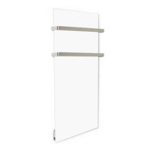 Radiateur Electrique Mural Rayonnant Extra Plat 750w En Verre Blanc Avec Thermostat