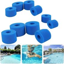 Linghhang - 10er-pack Schwammkartuschen Für Bestway-poolfilter, Typ Vi Für Schwimmbecken, Kompatibel Mit Bestway 58383-filtern, Wiederverwendbar
