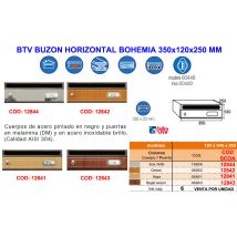 Btv Buzón Horizontal Bohemia 2 Cerezo 350x120x250 Mm
