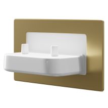 Proofvision Brushed Brass In-wall Twin Electric Toothbrush Charger - Pv11p-b-fr
