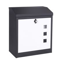Bc-elec - Hpb905 Xxl Sicherheits-klappe Briefkasten Mailbox, Kleiner Paketkasten 53x43,5x26cm In Anthrazit / Wei Verzinktem Stahl