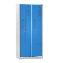 Taquilla en Z Amsterdam 800 mm – 4 puertas – Color azul luminoso – Acero – Ideal para escuelas y gimnasios