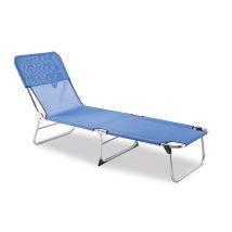 Lettino da Giardino – 190x61x30 cm – Tessuto textilene – Blu – 3,30 kg – 100 kg