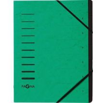Pagna - Ordnungsmappe Din A4 240g/m² Pressspankarton Farbe: Grün Farbe Des Fächerblocks: Schwarz 7 Fächer