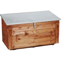 Cofre de madera 1800 x 800 x 900 mm – Caja de almacenamiento impermeable – Madera impregnada – Guarniciones galvanizadas