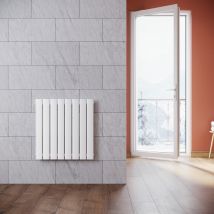 Elegant - Radiadores De Agua Caliente 630x616mm,radiador De Salón Potencia 1446w,monocapa Vertical,conexiones Centrales G 1/2' - Blanco