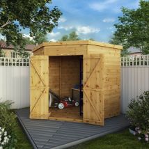 7 X 7 Feet Shiplap Corner Shed - Timber - L207.5 X W207.5 X H200.6 Cm - Brown