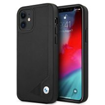 Funda Rígida De Cuero Bmw Para Iphone 12 Mini, Color Negro.