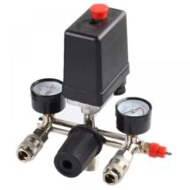 Regulador De Presión Aiperq Con Interruptor De Presión Para Compresores - Interruptor De Presión Con 2 Pantallas - Regulador Para Filtros Y 