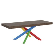 Bob Gardens - Table Extensible 200/460x90 Cm Volantis Premium Pieds Multicolores En Noyer 4/b