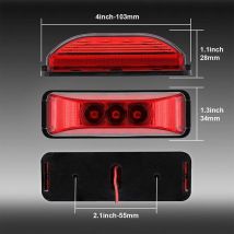 Lampade Di Segnalazione Laterale Impermeabili, 2 Pezzi Led 12v Per Furgoni, Camion, Caravan, Auto, Autobus (rosso)