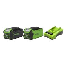 Pack Greenworks 40v - 2 Baterías 4.0ah Y 2.0ah Li-ion - 1 Cargador