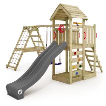 Estructura De Escalada De Madera Wickey Rocketflyer Con Columpio Y Escalada En Antracita