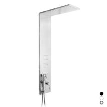 Metaf Duschsäule aus Edelstahl – 4 Funktionen: Duschkopf, Wasserfallstrahl, Handbrause, Massagedüsen – 150-200 cm flexibler Schlauch