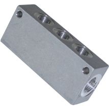 Distributore unilaterale 60416 – 10 bar (max) – Filettatura G3/8, G1/4 – Alluminio – Utensileria ICH