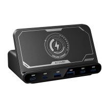 Caricabatterie Da Parete Blitzwolf Bw-s27 Da 160 W, 2 Porte Usb-a, 4 Porte Usb-c, Caricabatterie Wireless Da 15 W (nero)