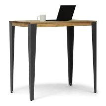 Mesa Lunds Alta 110x60x108cm Fume En Madera Maciza De Pino Acabado Vintage Estilo Industrial Box Furniture