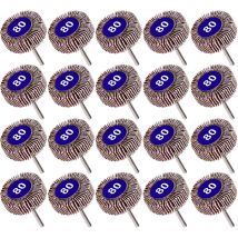 Starlight - Pack Of 20 Flap Discs With Grain 80, Sandpaper Polishing Disc Dremel Flap Disc 10 Mm
