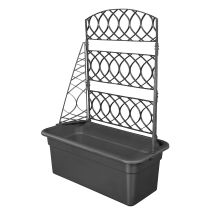 Fixkraft Blumenkasten Mit Pergola Anthrazit, Pflanzkasten, Für Kletterpflanzen