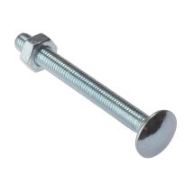 Cb1075m Bullone A Testa Tonda E Dado Zp M10 X 75 Mm, Confezione Da 10, Multicolore, Set Di 10 Pezzi - Forgefix