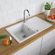Bergstroem - Lavello , Bianco, 76.5 X 46 Cm Con Asciugatura, Bergström