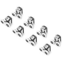 8 Roulettes Porte De Douche Coulissante Roulette Porte Coulissante Douche En Alliage De Zinc 25 Mm De Diamètre Roues Jumelées De Rechange Pour Salle 