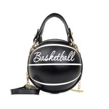 Elegante Runde Lederhandtasche Für Damen Mit Schulterriemen (schwarz)