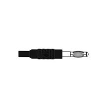 Umspritzter Adapterstecker 4mm auf 2mm – Schwarz – Durchmesser Stecker 1: 2mm, Durchmesser Stecker 2: 4mm, 60VDC, 6A