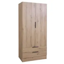 Kleiderschrank Composad Eiche Mit 2 Türen Und 2 Schubladen 82x46x184