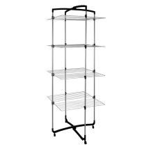 Stendibiancheria Torre 38m – 405774 – Struttura Pieghevole in Acciaio – 4 Ripiani – Colore Nero