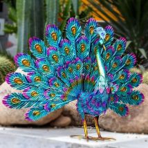 Garden Ornaments Peacock Sculptures Outdoor High-tail Metal Peacock Statue Metal Bird Art Decoration Beautiful Peacock Statue Ornament Easy Diy, For 