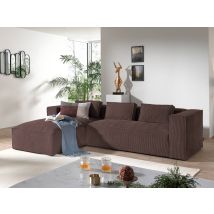 Lisa Design - Stella – Ecksofa – Cordsamt – 4-sitzer – Moderner Stil – Links - Braun