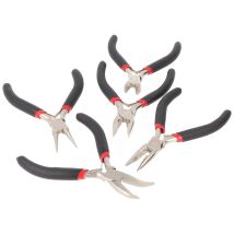 Zangensatz 5 Modelle – 77115 – Flachzange 125mm, Drahtschneider 125mm, Bogenzange 125mm, Flachzange 45° 125mm, Spitzzange 125mm