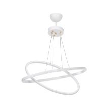 Lámpara Colgante Muso Con Dos Aros Blancos Led Mdl4438