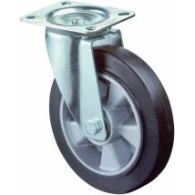 Bs Rollen - Lenkrolle 160mm X 50mm L400.b80.160 Tk 300 Kg Elastik-reifen Schwarz