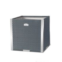 Rattan Pflanzenkübel Quadratisch Mit Schmuckleiste Aus Alu 46 X 46 X 46 Cm Alu Grau
