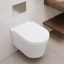 Deervalley Wall Hung Toilet Rimless, Dual Flush 1.1/1.6 Gpf Back To Wall, Bathroom Wc Cloakroom Ceramic Toilets, Wall Mounted Elongated Bowl Wc, Low 