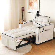 Canapé-lit Extensible 3 En 1 – Avec Porte-gobelets Et Support Pour Téléphone, Canapé-lit, Fauteuil Convertible, Idéal Pour Les Petits Espaces, 83 X 
