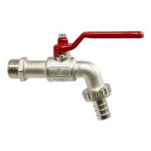 Kugelhahn Auslaufventil 1/2'' - Dn 15 - Mit Hebelgriff Und Schlauchtülle 3/4''