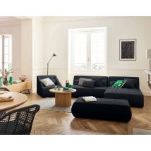 Lisa Design - Onyx - 4-sitzer Modulares Ecksofa Beidseitig Montierbar - Cord - Schwarz