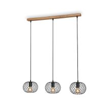 Lámpara Colgante Winki 90 Cm Negro Y Madera