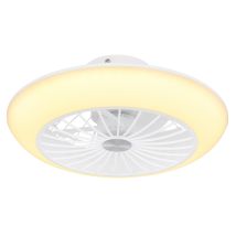 GLOBO – Lafee White Ceiling Fan with 55W LED Light – 30 cm Diameter – 230V – 1500 RPM – 2100 Lumens