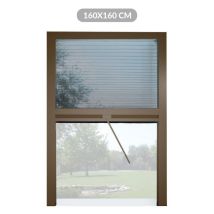 Mosquitera Plisada En Kit Ajustable Universal Melodías Para Ventana Vertical 160x160 Bronce