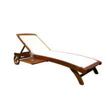 Cosma - Tumbona Ajustable Con Ruedas De Madera Y Tejido Mod.texty