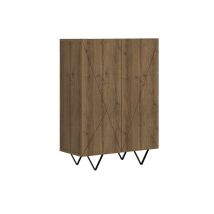 Mueble Auxiliar 2 Puertas Camelia Acabado Nogal, 125cm(alto) 90cm(ancho) 41.8cm(largo)